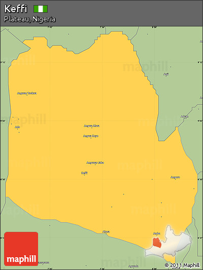 Savanna Style Simple Map of Keffi