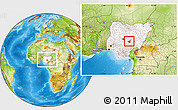 Physical Location Map of Lafia, highlighted country, within the entire country