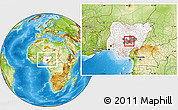 Physical Location Map of Lafia, highlighted country, highlighted parent region, within the entire country