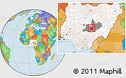 Political Location Map of Lafia, highlighted country, highlighted parent region