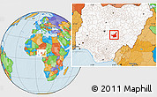 Political Location Map of Lafia, highlighted country