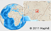 Shaded Relief Location Map of Lafia