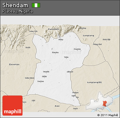 Classic Style 3D Map of Shendam