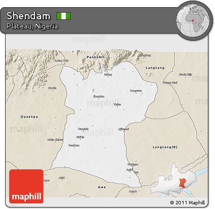 Classic Style 3D Map of Shendam