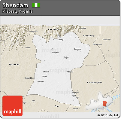Classic Style 3D Map of Shendam