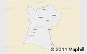 Classic Style 3D Map of Shendam, single color outside