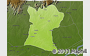 Physical 3D Map of Shendam, darken