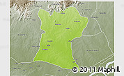 Physical 3D Map of Shendam, semi-desaturated