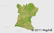 Satellite 3D Map of Shendam, single color outside