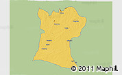Savanna Style 3D Map of Shendam, single color outside
