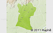 Physical Map of Shendam, lighten