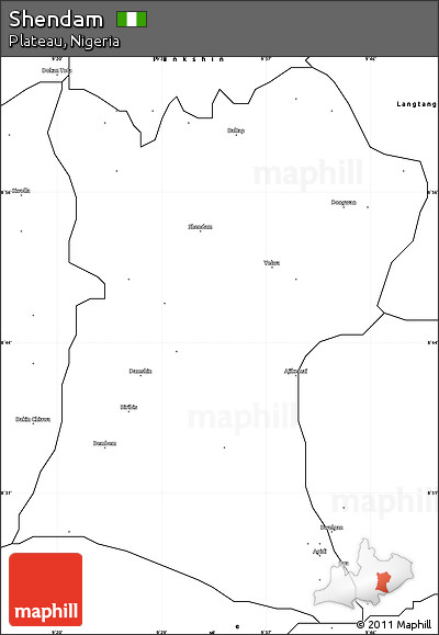 Blank Simple Map of Shendam
