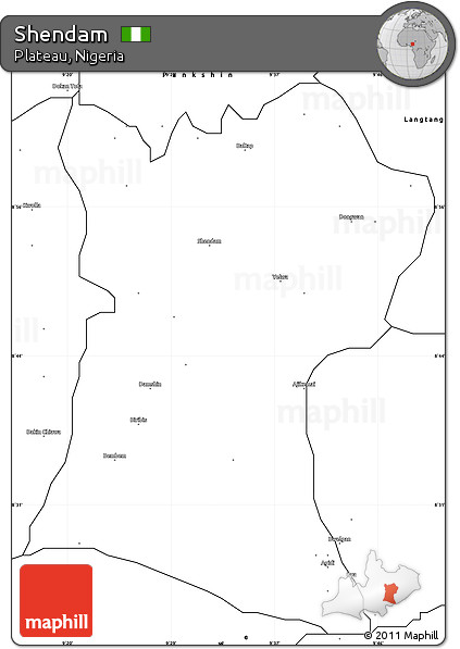 Blank Simple Map of Shendam