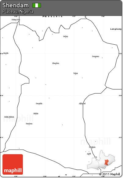 Blank Simple Map of Shendam