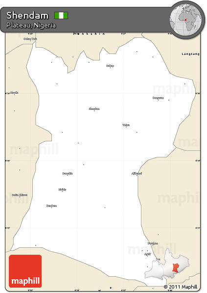 Classic Style Simple Map of Shendam