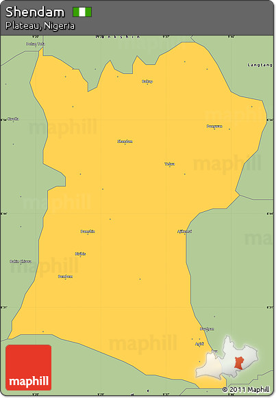 Savanna Style Simple Map of Shendam