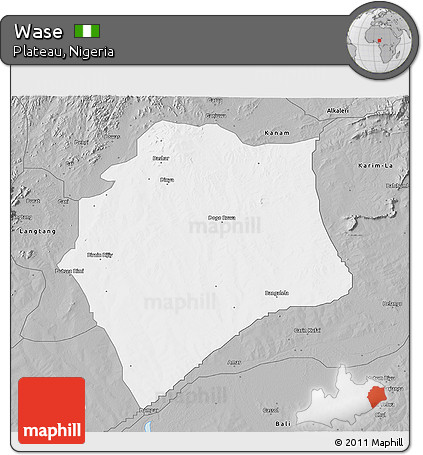 Gray 3D Map of Wase