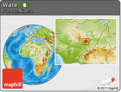 Physical Location Map of Wase