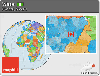 Political Location Map of Wase
