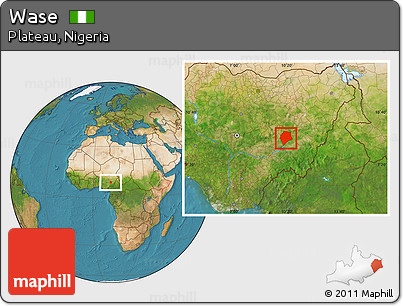 Satellite Location Map of Wase