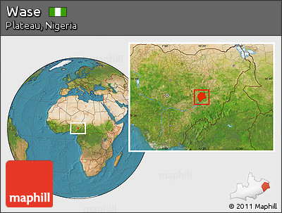 Satellite Location Map of Wase