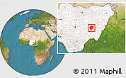 Satellite Location Map of Wase, highlighted country