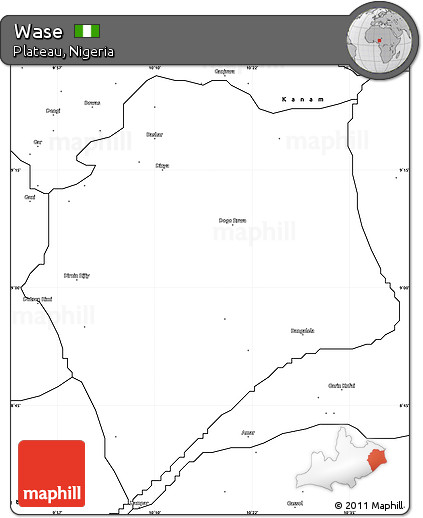 Blank Simple Map of Wase
