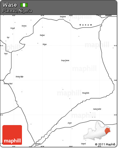 Blank Simple Map of Wase