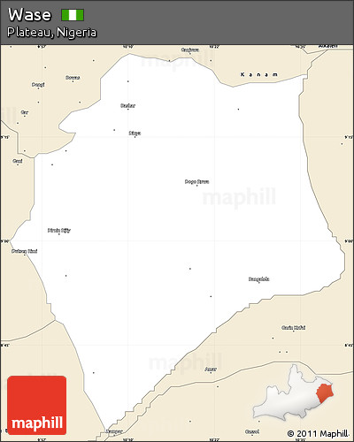 Classic Style Simple Map of Wase