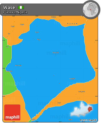 Political Simple Map of Wase