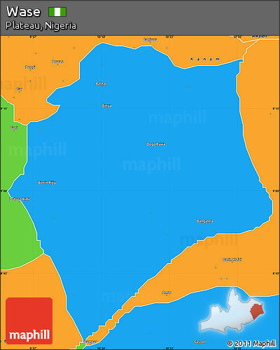 Political Simple Map of Wase