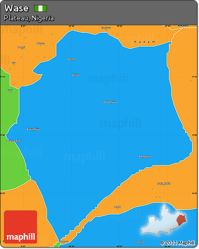 Political Simple Map of Wase