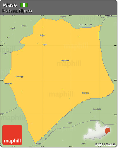 Savanna Style Simple Map of Wase
