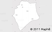 Silver Style Simple Map of Wase, cropped outside