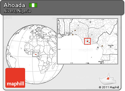 Blank Location Map of Ahoada