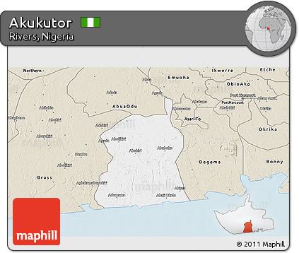 Classic Style 3D Map of Akukutor