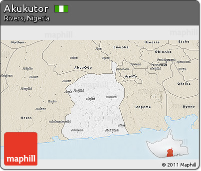 Classic Style 3D Map of Akukutor