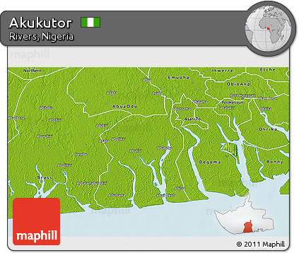 Physical 3D Map of Akukutor