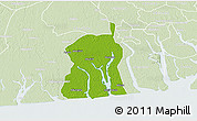 Physical 3D Map of Akukutor, lighten