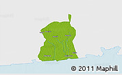 Physical 3D Map of Akukutor, single color outside