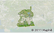 Satellite 3D Map of Akukutor, lighten