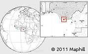 Blank Location Map of Akukutor, highlighted country