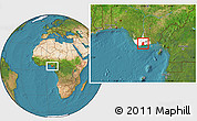 Satellite Location Map of Akukutor, highlighted parent region