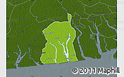 Physical Map of Akukutor, darken