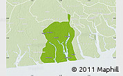 Physical Map of Akukutor, lighten