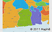 Physical Map of Akukutor, political outside