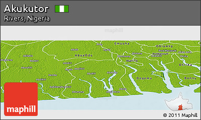 Physical Panoramic Map of Akukutor