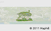 Satellite Panoramic Map of Akukutor, lighten