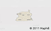 Shaded Relief Panoramic Map of Akukutor, cropped outside