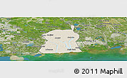 Shaded Relief Panoramic Map of Akukutor, satellite outside